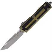 Microtech 127910APOD Auto Scarab II Gen III Apocalyptic Tanto OTF Knife OD Green/Black Traction Handles