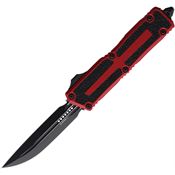 Microtech 11801RD Auto Scarab II Gen III Black Double Edge OTF Knife Red/Black Traction Handles