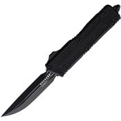 Microtech 11801T Auto Scarab II Gen III Black Double Edge OTF Knife Black/Black Traction Handles