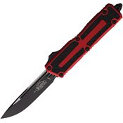 Microtech 12781RD Auto Scarab II Gen III Two-Tone Single Edge OTF Knife Red/Black Traction Handles