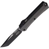 Microtech 1851NC Auto Glykon Two-Tone Tanto OTF Knife Black/Gray Handles