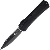 Microtech 1842T Auto Glykon Two-Tone Serrated Bayonet OTF Knife Black Alum Handles
