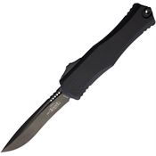 Microtech 17051DLCTS Auto Hera II Black Recurve OTF Knife Black Handles