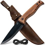 Beavercraft BSH3 Nightfall Black Carbon Steel Fixed Blade Knife Walnut Handles