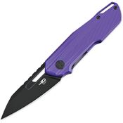 Bestech G64D Toddler Black Linerlock Knife Purple G10 Handles