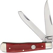Boker 110882 Trapper Carbon Steel Knife Red Smooth Bone Handles