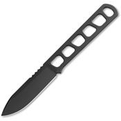 Boker 120752 BFF Packlite Black Drop Point Fixed Blade Knife Black Skeletonized Handles
