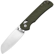 CJRB 1953GN Lyrid Stonewash Sheepsfoot CrossBar Lock Knife Knife Green G10