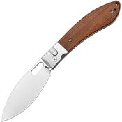 CJRB 1959WD Sasaya Stonewash Drop Point Button Lock Knife Brown Wood Handles