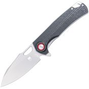 Cobratec WLVRNG10 Wolverine Stonewash D2 Carbon Steel Linerlock Knife Custom Cut Black G10 Handles