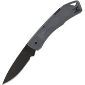 Gerber 1074513 LST Ultra Black Drop Point Lockback Knife Gray Handles