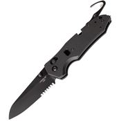 Hogue 34770 Trauma First Response ABLE Black Part Serrated Sheepsfoot Knife Black G10 Handles