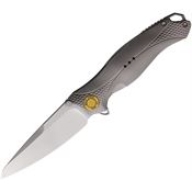 Karbon 123 Mini Buckhorn Framelock Knife Gray Titanium Handles