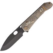 Medford 002VPD01TM 187 Black Drop Point Framelock Knife Tumbled Handles