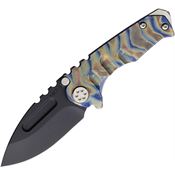 Medford 0083PD03A2 Micro Praetorian Black Carbon Steel Drop Point Framelock Knife Flame Handles