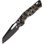 Microtech 18035 MSI Black Sheepsfoot Ram-Lok Knife Claw Camo Tri Grip Handles