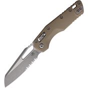 Microtech 21011APFLGTT MSI Apocalyptic Part Serrated Sheepsfoot Ram-Lok Knife Tan Fluted G10 Handles