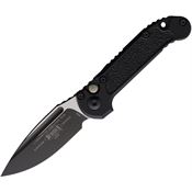 Microtech 11351T Auto Ludt Gen III Two-Tone Button Lock Knife Black Aluminum/Black Traction Handles