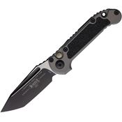 Microtech 11361NC Auto Ludt Gen III Two-Tone Tanto Button Lock Knife Gray Aluminum/Black Traction Handles