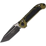 Microtech 11361OD Auto Ludt Gen III Two-Tone Tanto Button Lock Knife OD Green Aluminum/Black Traction Handles