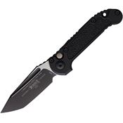 Microtech 11361T Auto Ludt Gen III Two-Tone Tanto Button Lock Knife Black Aluminum/Black Traction Handles