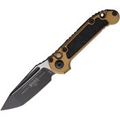 Microtech 11361TA Auto Ludt Gen III Two-Tone Tanto Button Lock Knife Tan Aluminum/Black Traction Handles
