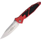 Microtech 16010RD Socom Elite Stonewash Linerlock Knife Red Aluminum/Black Traction Handles
