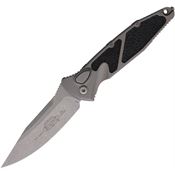 Microtech 160A10APNC Auto Socom Elite Apocalyptic Button Lock Knife Gray Aluminum/Black Traction Handles