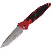 Microtech 16112APRD Socom Elite Apocalyptic Serrated Tanto Linerlock Knife Red Aluminum/Black Traction Handles