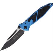 Microtech 1601BL Socom Elite Two-Tone Linerlock Knife Blue Aluminum/Black Traction Handles
