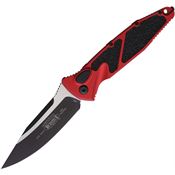 Microtech 160A1RD Auto Socom Elite Two-Tone Button Lock Knife Red Aluminum/Black Traction Handles