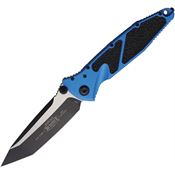 Microtech 1611BL Socom Elite Two-Tone Linerlock Knife Blue Aluminum/Black Traction Handles