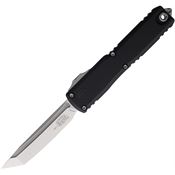 Microtech 112310 Auto Ultratech Gen III ZBP Stonewash Tanto OTF Knife Black Aluminum Handles