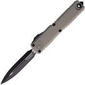 Microtech 11221NC Auto Ultratech Gen III ZBP Two-Tone Double Edge Dagger OTF Knife Gray Aluminum Handles