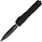 Microtech 11221T Auto Ultratech Gen III ZBP Two-Tone Double Edge Dagger OTF Knife Black Aluminum Handles
