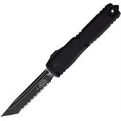 Microtech 11233T Auto Ultratech Gen III ZBP Two-Tone Serrated Tanto OTF Knife Black Aluminum Handles