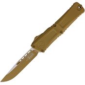 Microtech 11431CRA Auto Combat Troodon Gen III Tan OTF Knife Tan Aluminum Handles