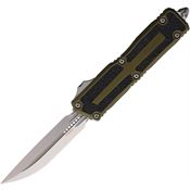 Microtech 118010OD Auto Scarab II Gen III Stonewash Double Edge OTF Knife OD Green Aluminum/Black Traction Handles