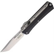 Microtech 18510 Auto Glykon Stonewash Tanto OTF Knife Black Aluminum Handles