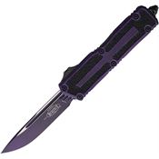 Microtech 12781WPU Auto Scarab II Gen III Stonewash OTF Knife Purple Weathered Aluminum/Black Traction Handles