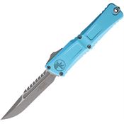 Microtech 121710APTQS Auto Combat Troodon Intercepto Apocalyptic OTF Knife Turquoise Aluminum Handles