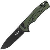 OKnife METTLEODG Mettle Black Stonewash Button Lock Knife OD Green/Black G10 Handles