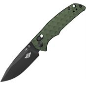 Oknife RUBATO3ODG Rubato 3 Black Dtop Point Rail Lock Knife OD Green Handles