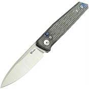 Reate 185 PL-6 Two-Tone Spear Point Pivot Lock Knife Black Micarta Handles
