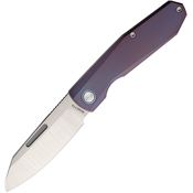 Remette TDPC Squirrel Satin Sheepsfoot Slip Joint Knife Grilled Blue Titanium Handles