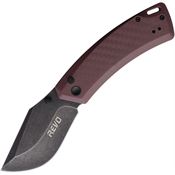 Revo CNYPLM Canyon Black Stonewash Button Lock Knife Plum FRN Handles