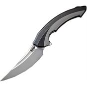 Rike LAMELLABDP Lamella Satin Linerlock Knife Black/Gray Titanium Handles