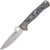 Spyderco 271TIP Slym Reeve Integral Lock Knife Gray Titanium/Carbon Fiber Handles