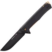 Tekto F1GBKBKEO F1 Alpha Black D2 Carbon Steel Drop Point Linerlock Knife Black G10
