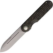Terrain 365 101405 Narwhal Spear Point Framelock Knife Gray Titanium/Dark Matter Carbon Fiber Handles